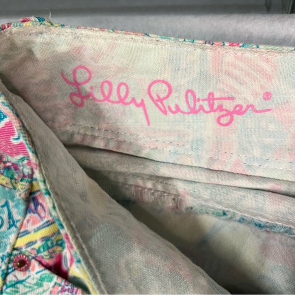 Lilly Pulitzer Worth Skinny Mini Jeans Size 4 Floral Bright Preppy Vacation - Picture 4 of 10